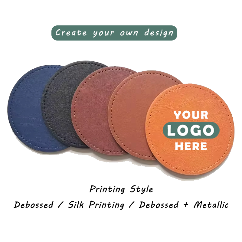 Waterproof PU Coasters Custom Branded for Events Home Restaurants HLCOA1005